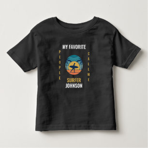 Funny retro beach surfing text quote template todd toddler T-Shirt