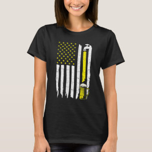 Funny Retro Beer American Flag Usa 4th Of July Bre T-Shirt