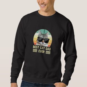 Funny Retro Best Cat Dad Ever Shirt Cat With Sungl