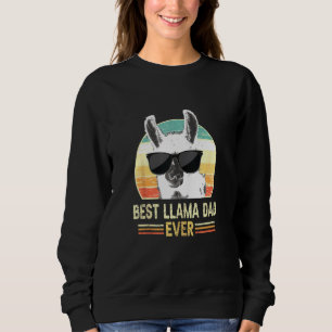 Funny Retro Best Llama Dad Ever Tee Alpaca With Su