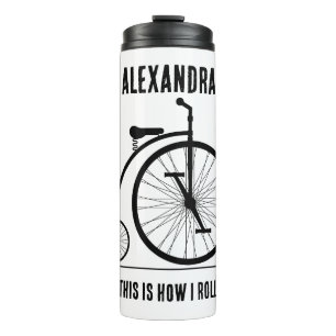 Funny Retro bicycle personalised for cyclist Thermal Tumbler