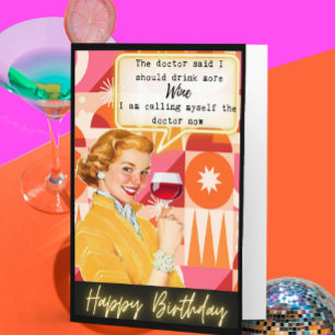 Funny Retro Birthday Card Best Friend - Humor Doct