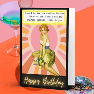 Funny Retro Birthday Card Best Friend-Sassy-Sun