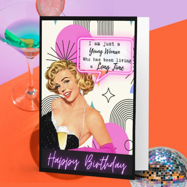 Funny Retro Birthday Card Best Friend -Sassy Young (Creator Uploaded)