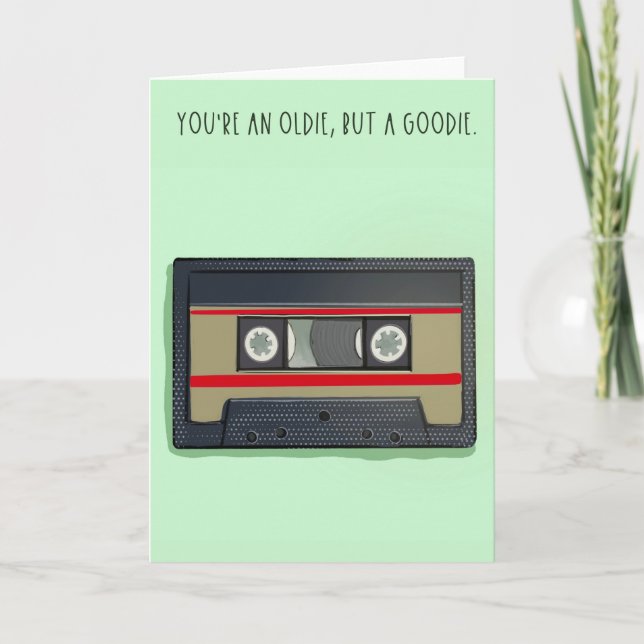 Funny retro birthday card cassette tape (Front)