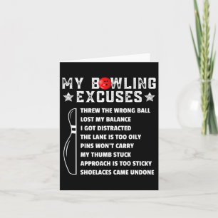 Funny Retro Bowling Excuses For League Night Bowle Card