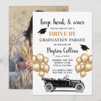 Funny Retro Car DRIVE BY PHOTO Graduation Party In