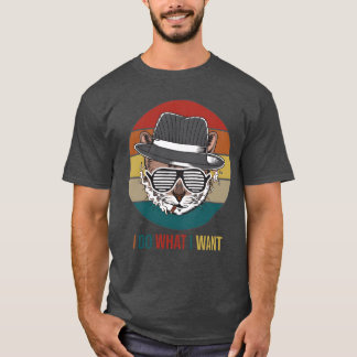 Funny Retro Cat lover 90s vintage anime men women T-Shirt