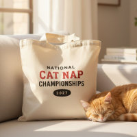 Funny Retro Cat Nap Championships Humour Novely