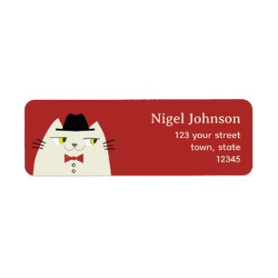 Funny Retro Cat Return Address Label