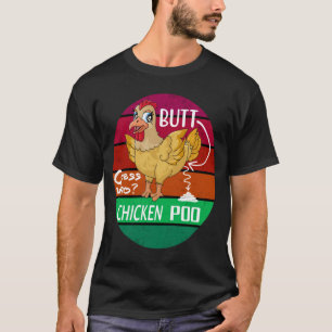 Funny Retro Chicken Butt Guess Who Chicken Poo T-Shirt