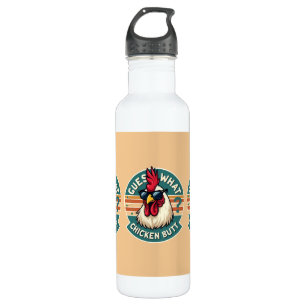  Funny Retro Chicken Butt Joke Design 710 Ml Water Bottle