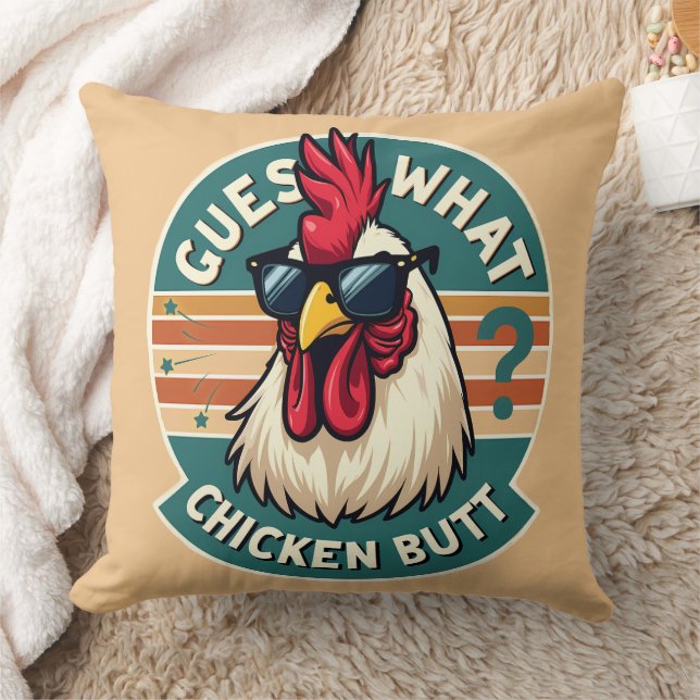  Funny Retro Chicken Butt Joke Design Cushion (Blanket)