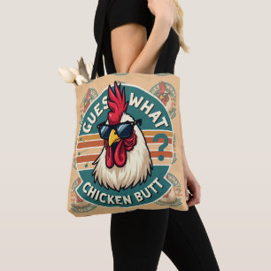  Funny Retro Chicken Butt Joke Design Tote Bag