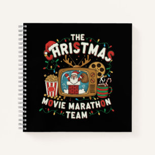 Funny Retro Christmas Movie Marathon Team Holiday Notebook