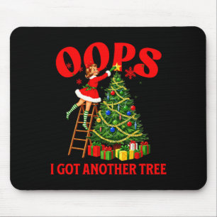 Funny Retro Christmas Oops I Got Another Tree Prem Mouse Pad