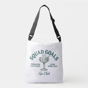 Funny Retro Cocktail Party Design Crossbody Bag