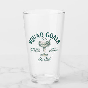 Funny Retro Cocktail Party Design Glass