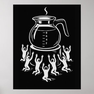 Funny Retro Coffee – Worship Coffee Poster