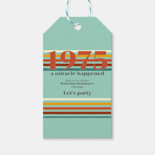 Funny Retro Colors 50th Birthday Party Gift Tags