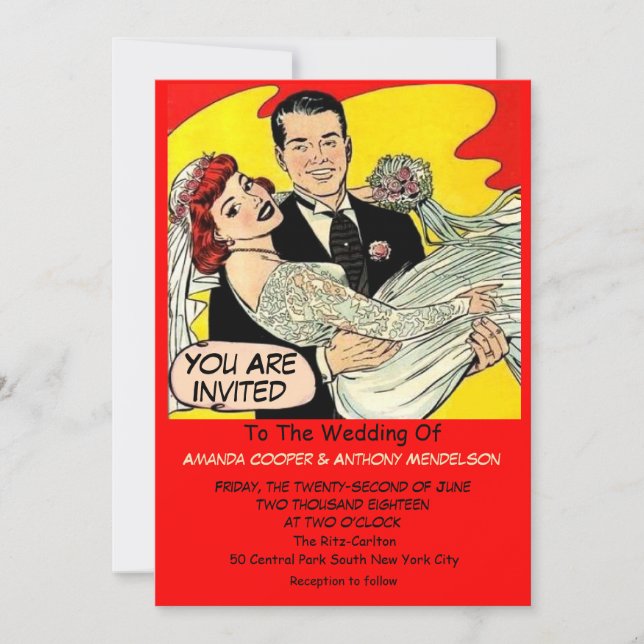 Funny retro comic invitation (Front)