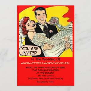Funny retro comic invitation