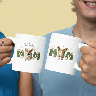 Funny retro cute Corgi puppy dog mama Coffee Mug