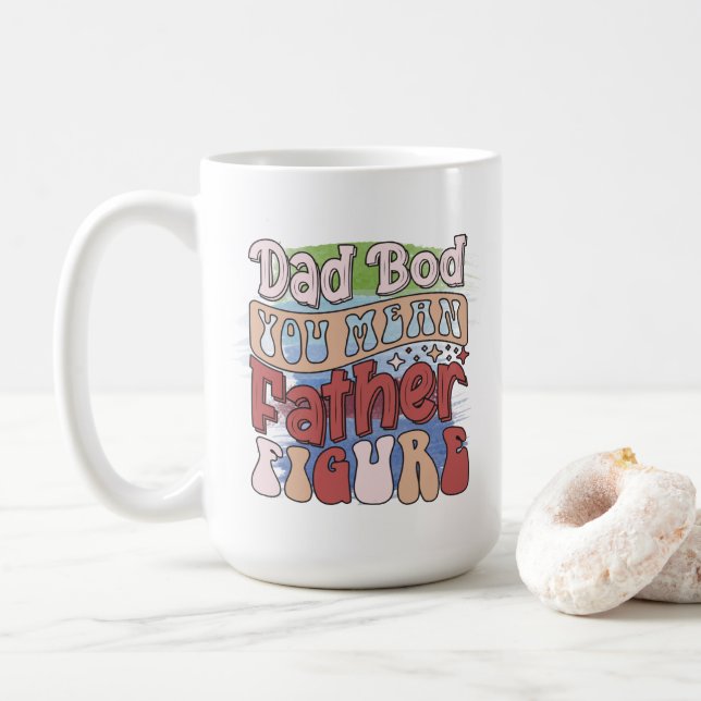 Funny retro Dad bod word art  Coffee Mug (With Donut)