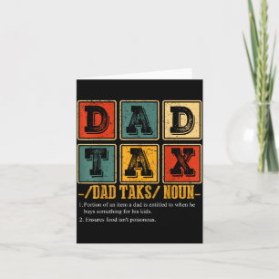 Funny Retro Dad Tax Definition Daddy Papa Humor Fa Card