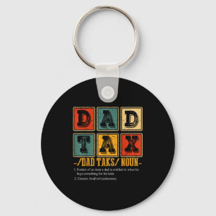 Funny Retro Dad Tax Definition Daddy Papa Humor Fa Key Ring