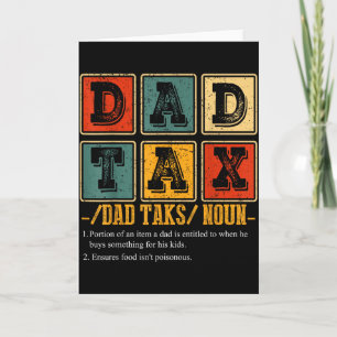 Funny Retro Dad Tax Definition Daddy Papa Humour F Card