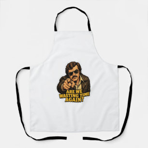 Funny Retro Detective Wasting Time Office Meme Apron