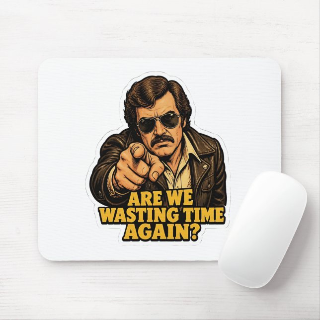Funny Retro Detective  Wasting Time Office Meme Mouse Pad (With Mouse)