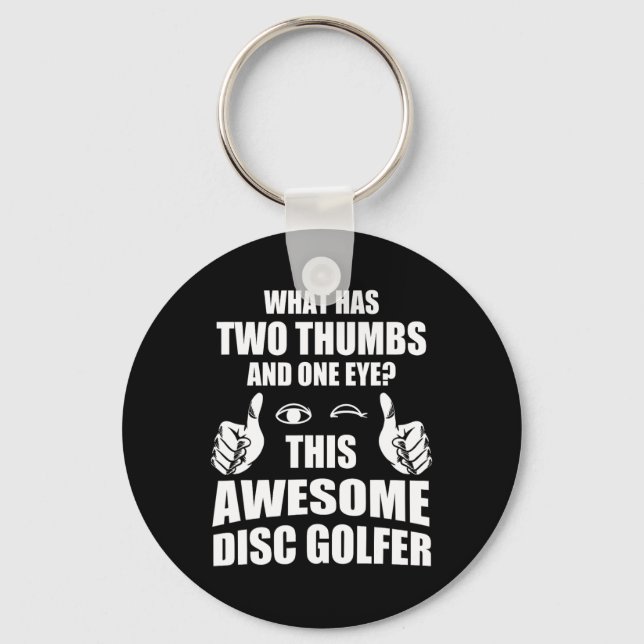 Funny Retro Disc And Disc Golf Ultimate Frisbee Pl Key Ring (Front)