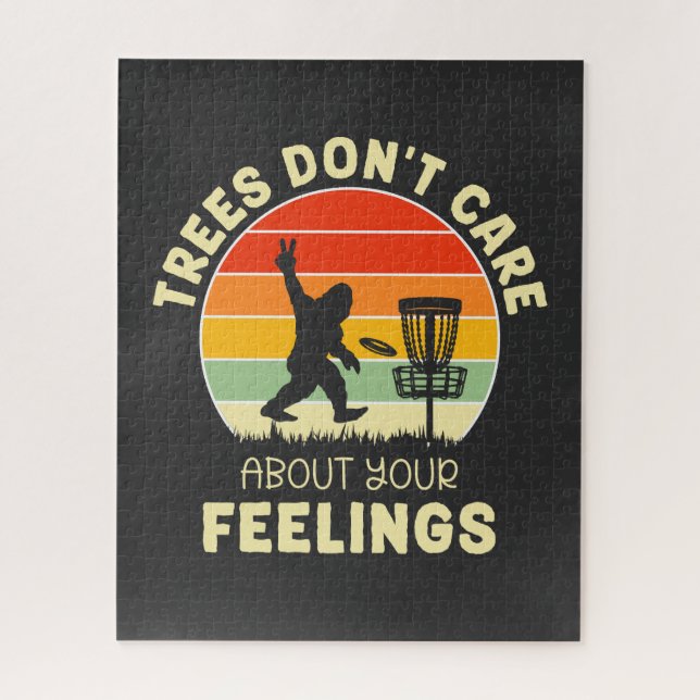 Funny Retro Disc Golf Design | Frisbee Lovers Jigsaw Puzzle (Vertical)