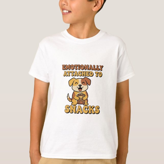 Funny Retro Dog Snack Kids T-Shirt (Front)