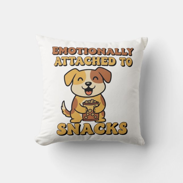 Funny Retro Dog Snack Mood Square Pillow (Front)