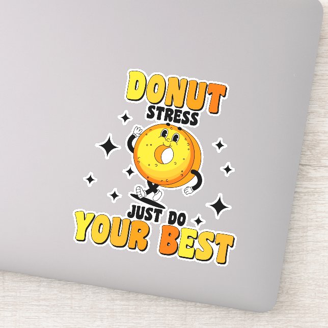 Funny Retro Doughnut motivational Quote (Detail)