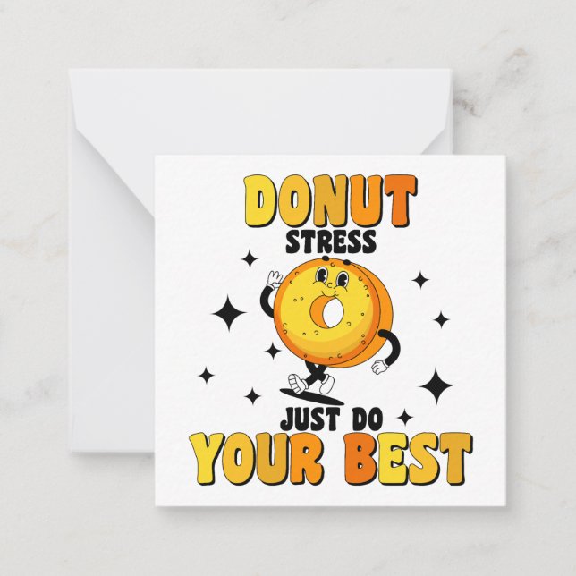 Funny Retro Doughnut motivational Quote Card (Front)