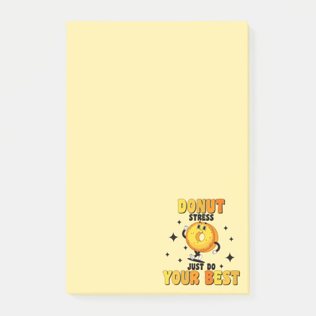 Funny Retro Doughnut motivational Quote Post-it Notes (Front)