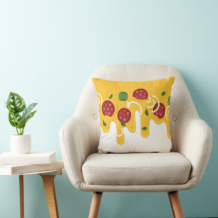 Funny Retro Dripping Pizza Cheese Keto Party Cushion