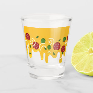 Funny Retro Dripping Pizza Cheese Keto Party Shot Glass