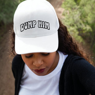 Funny Retro Dump Him Breakup Divorce White & Black Trucker Hat