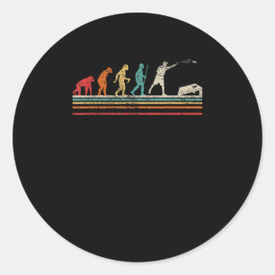 Funny Retro Evolution Cornhole Bean Bags Corn Hole Classic Round Sticker