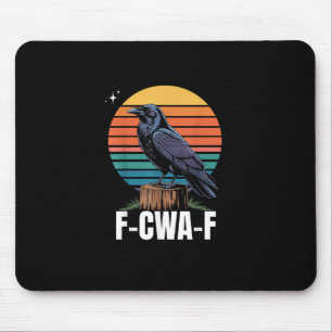 Funny Retro F-Caw-F Bird Crow Crow Bird  Mouse Pad