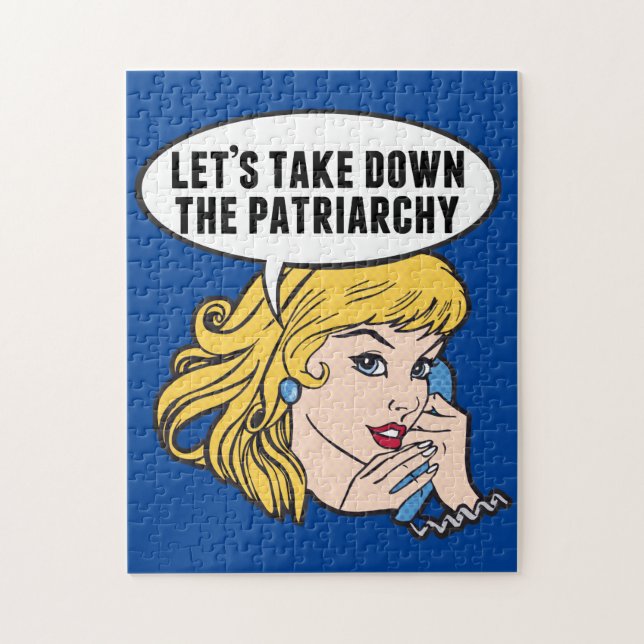 Funny Retro Feminist Pop Art Anti Patriarchy Jigsaw Puzzle (Vertical)