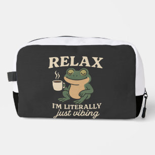 Funny Retro Frog Vibing Aesthetic Meme T-Shirt Dopp Kit