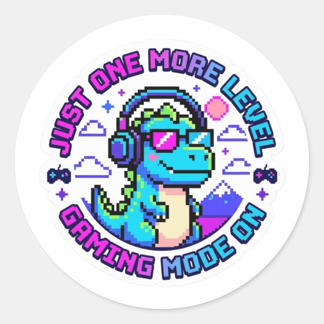 Funny Retro Gamer Sticker - Just One More Level Pi (Front)