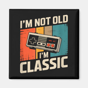 Funny retro gaming saying im not old im classic Fu Magnet