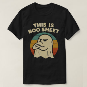 Funny Retro Ghost “This is Boo Sheet” Halloween T-Shirt